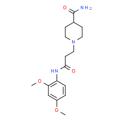 ChemSpider 2D Image | 1-{3-[(2,4-Dimethoxyphenyl)amino]-3-oxopropyl}-4-piperidinecarboxamide | C17H25N3O4