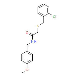 ChemSpider 2D Image | 2-[(2-Chlorobenzyl)sulfanyl]-N-(4-methoxybenzyl)acetamide | C17H18ClNO2S
