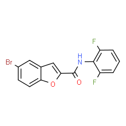 ChemSpider 2D Image | 5-Bromo-N-(2,6-difluorophenyl)-1-benzofuran-2-carboxamide | C15H8BrF2NO2