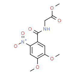 ChemSpider 2D Image | Methyl N-(4,5-dimethoxy-2-nitrobenzoyl)glycinate | C12H14N2O7