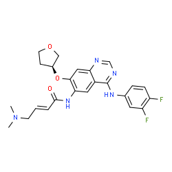 ChemSpider 2D Image | (2E)-N-{4-[(3,4-Difluorophenyl)amino]-7-[(3S)-tetrahydro-3-furanyloxy]-6-quinazolinyl}-4-(dimethylamino)-2-butenamide | C24H25F2N5O3
