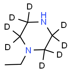 ChemSpider 2D Image | 1-Ethyl(2,2,3,3,5,5,6,6-~2~H_8_)piperazine | C6H6D8N2