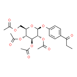 ChemSpider 2D Image | 4-Propionylphenyl 2,3,4,6-tetra-O-acetyl-beta-D-glucopyranoside | C23H28O11