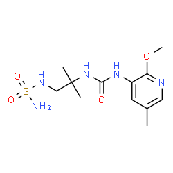 ChemSpider 2D Image | 1-(2-Methoxy-5-methyl-3-pyridinyl)-3-[2-methyl-1-(sulfamoylamino)-2-propanyl]urea | C12H21N5O4S
