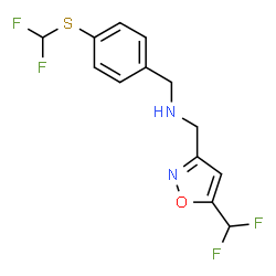 ChemSpider 2D Image | 1-[5-(Difluoromethyl)-1,2-oxazol-3-yl]-N-{4-[(difluoromethyl)sulfanyl]benzyl}methanamine | C13H12F4N2OS