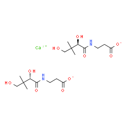 ChemSpider 2D Image | Calcium 3-{[(2R)-2,4-dihydroxy-3,3-dimethylbutanoyl]amino}propanoate 3-{[(2S)-2,4-dihydroxy-3,3-dimethylbutanoyl]amino}propanoate (1:1:1) | C18H32CaN2O10