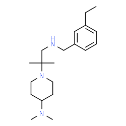 ChemSpider 2D Image | 1-{1-[(3-Ethylbenzyl)amino]-2-methyl-2-propanyl}-N,N-dimethyl-4-piperidinamine | C20H35N3