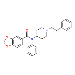 ChemSpider 2D Image | N-Phenyl-N-[1-(2-phenylethyl)-4-piperidinyl]-1,3-benzodioxole-5-carboxamide | C27H28N2O3