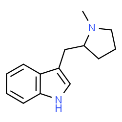 ChemSpider 2D Image | 3-[(1-Methyl-2-pyrrolidinyl)methyl]-1H-indole | C14H18N2
