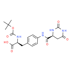 ChemSpider 2D Image | 4-({[(4S)-2,6-Dioxohexahydro-4-pyrimidinyl]carbonyl}amino)-N-{[(2-methyl-2-propanyl)oxy]carbonyl}-L-phenylalanine | C19H24N4O7