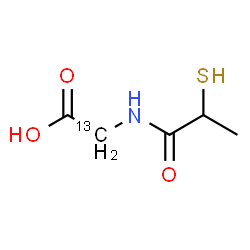 ChemSpider 2D Image | N-(2-Sulfanylpropanoyl)(2-~13~C)glycine | C413CH9NO3S