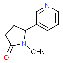 ChemSpider 2D Image | 1-(~13~C)Methyl-5-(3-pyridinyl)-2-pyrrolidinone | C913CH12N2O