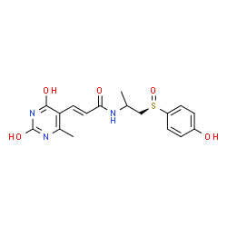 ChemSpider 2D Image | (2E)-3-(2,4-Dihydroxy-6-methyl-5-pyrimidinyl)-N-{1-[(R)-(4-hydroxyphenyl)sulfinyl]-2-propanyl}acrylamide | C17H19N3O5S