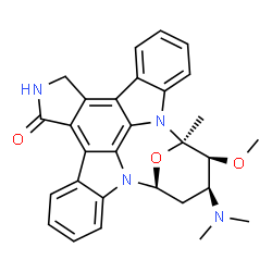 ChemSpider 2D Image | (2R,3S,4S,6S)-4-(Dimethylamino)-3-methoxy-2-methyl-29-oxa-1,7,17-triazaoctacyclo[12.12.2.1~2,6~.0~7,28~.0~8,13~.0~15,19~.0~20,27~.0~21,26~]nonacosa-8,10,12,14,19,21,23,25,27-nonaen-16-one | C29H28N4O3