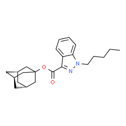 ChemSpider 2D Image | (3s,5s,7s)-Adamantan-1-yl 1-pentyl-1H-indazole-3-carboxylate | C23H30N2O2