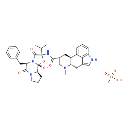 ChemSpider 2D Image | (2'xi,5'beta,8xi,10alpha,11'alpha,12'beta)-5'-Benzyl-12'-hydroxy-2'-isopropyl-3',6',18-trioxo-9,10-dihydroergotaman methanesulfonate (1:1) | C36H45N5O8S