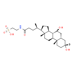 ChemSpider 2D Image | 2-{[(3alpha,5alpha,7beta)-3,7-Dihydroxy-24-oxo(3-~2~H)cholan-24-yl]amino}ethanesulfonic acid | C26H44DNO6S