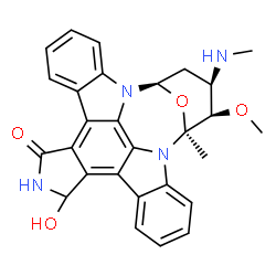 ChemSpider 2D Image | (2S,3R,4R,6R)-18-Hydroxy-3-methoxy-2-methyl-4-(methylamino)-29-oxa-1,7,17-triazaoctacyclo[12.12.2.1~2,6~.0~7,28~.0~8,13~.0~15,19~.0~20,27~.0~21,26~]nonacosa-8,10,12,14,19,21,23,25,27-nonaen-16-one | C28H26N4O4