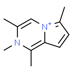 ChemSpider 2D Image | 1,2,3,6-Tetramethylpyrrolo[1,2-a]pyrazin-2-ium | C11H15N2