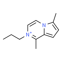 ChemSpider 2D Image | 1,6-Dimethyl-2-propylpyrrolo[1,2-a]pyrazin-2-ium | C12H17N2