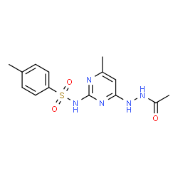 ChemSpider 2D Image | N-[4-(2-Acetylhydrazino)-6-methyl-2-pyrimidinyl]-4-methylbenzenesulfonamide | C14H17N5O3S