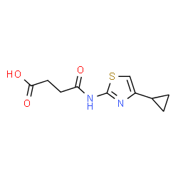 ChemSpider 2D Image | 3-[(4-cyclopropyl-1,3-thiazol-2-yl)carbamoyl]propanoic acid | C10H12N2O3S