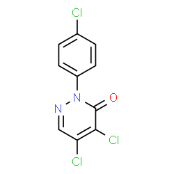 ChemSpider 2D Image | 4,5-Dichloro-2-(4-chlorophenyl)-3(2H)-pyridazinone | C10H5Cl3N2O