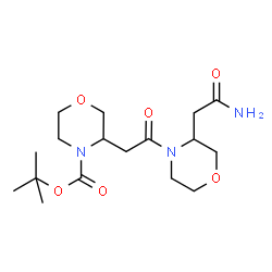 ChemSpider 2D Image | 2-Methyl-2-propanyl 3-{2-[3-(2-amino-2-oxoethyl)-4-morpholinyl]-2-oxoethyl}-4-morpholinecarboxylate | C17H29N3O6