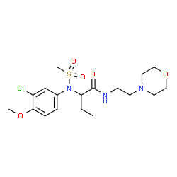 ChemSpider 2D Image | 2-[(3-Chloro-4-methoxyphenyl)(methylsulfonyl)amino]-N-[2-(4-morpholinyl)ethyl]butanamide | C18H28ClN3O5S