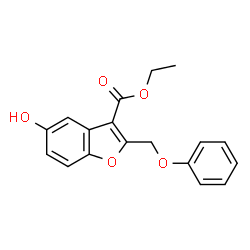 ChemSpider 2D Image | Ethyl 5-hydroxy-2-(phenoxymethyl)-1-benzofuran-3-carboxylate | C18H16O5