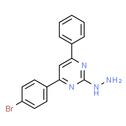 ChemSpider 2D Image | 4-(4-Bromophenyl)-2-hydrazino-6-phenylpyrimidine | C16H13BrN4
