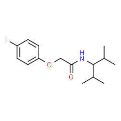 ChemSpider 2D Image | N-(2,4-Dimethyl-3-pentanyl)-2-(4-iodophenoxy)acetamide | C15H22INO2