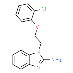 ChemSpider 2D Image | 1-[2-(2-Chlorophenoxy)ethyl]-1H-benzimidazol-2-amine | C15H14ClN3O