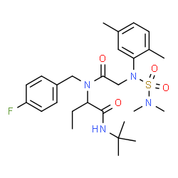 ChemSpider 2D Image | 2-{[N-(2,5-Dimethylphenyl)-N-(dimethylsulfamoyl)glycyl](4-fluorobenzyl)amino}-N-(2-methyl-2-propanyl)butanamide | C27H39FN4O4S