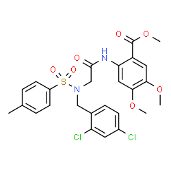 ChemSpider 2D Image | Methyl 2-({N-(2,4-dichlorobenzyl)-N-[(4-methylphenyl)sulfonyl]glycyl}amino)-4,5-dimethoxybenzoate | C26H26Cl2N2O7S