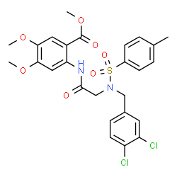 ChemSpider 2D Image | Methyl 2-({N-(3,4-dichlorobenzyl)-N-[(4-methylphenyl)sulfonyl]glycyl}amino)-4,5-dimethoxybenzoate | C26H26Cl2N2O7S