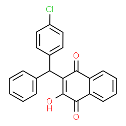 ChemSpider 2D Image | 2-[(4-Chlorophenyl)(phenyl)methyl]-3-hydroxy-1,4-naphthoquinone | C23H15ClO3