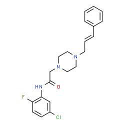 ChemSpider 2D Image | N-(5-Chloro-2-fluorophenyl)-2-{4-[(2E)-3-phenyl-2-propen-1-yl]-1-piperazinyl}acetamide | C21H23ClFN3O