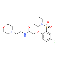 ChemSpider 2D Image | 2-[4-Chloro-2-(diethylsulfamoyl)phenoxy]-N-[2-(4-morpholinyl)ethyl]acetamide | C18H28ClN3O5S