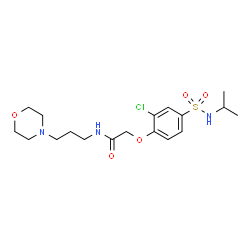 ChemSpider 2D Image | 2-[2-Chloro-4-(isopropylsulfamoyl)phenoxy]-N-[3-(4-morpholinyl)propyl]acetamide | C18H28ClN3O5S