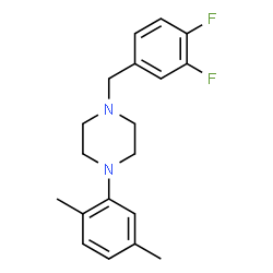 ChemSpider 2D Image | 1-(3,4-Difluorobenzyl)-4-(2,5-dimethylphenyl)piperazine | C19H22F2N2