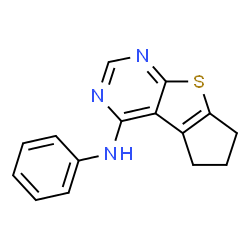 ChemSpider 2D Image | N-Phenyl-6,7-dihydro-5H-cyclopenta[4,5]thieno[2,3-d]pyrimidin-4-amine | C15H13N3S