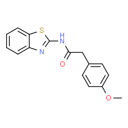 ChemSpider 2D Image | N-(1,3-Benzothiazol-2-yl)-2-(4-methoxyphenyl)acetamide | C16H14N2O2S