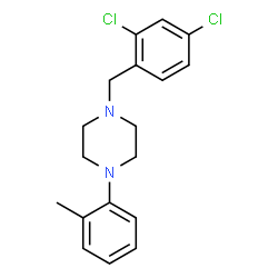 ChemSpider 2D Image | 1-(2,4-Dichlorobenzyl)-4-(2-methylphenyl)piperazine | C18H20Cl2N2