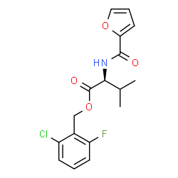 ChemSpider 2D Image | 2-Chloro-6-fluorobenzyl N-2-furoyl-L-valinate | C17H17ClFNO4