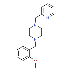 ChemSpider 2D Image | 1-(2-Methoxybenzyl)-4-(2-pyridinylmethyl)piperazine | C18H23N3O