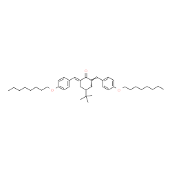 ChemSpider 2D Image | (2E,6E)-4-(2-Methyl-2-propanyl)-2,6-bis[4-(octyloxy)benzylidene]cyclohexanone | C40H58O3