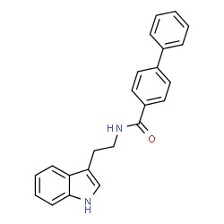 ChemSpider 2D Image | N-[2-(1H-Indol-3-yl)ethyl]-4-biphenylcarboxamide | C23H20N2O