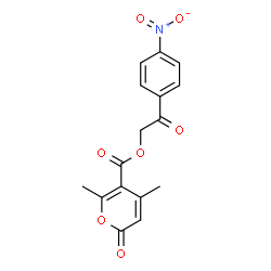 ChemSpider 2D Image | 2-(4-Nitrophenyl)-2-oxoethyl 4,6-dimethyl-2-oxo-2H-pyran-5-carboxylate | C16H13NO7