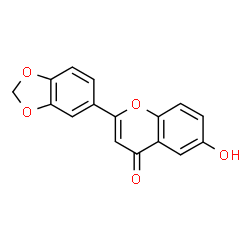 ChemSpider 2D Image | 2-(1,3-Benzodioxol-5-yl)-6-hydroxy-4H-chromen-4-one | C16H10O5